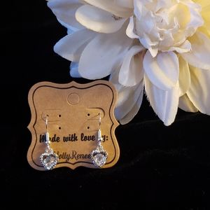 Cubic Zirconia Heart Dangle Earrings